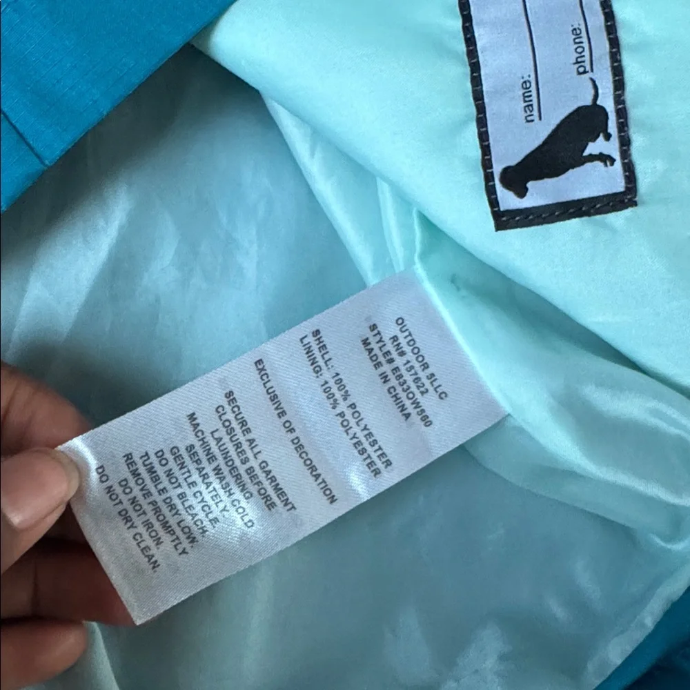 Eddie Bauer Blue Colorblock Hooded Windbreaker Jacket SIZE M Full Zip Kids